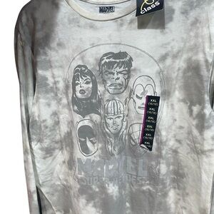 Marvel Gray Tie-Dye Superheroes Shirt